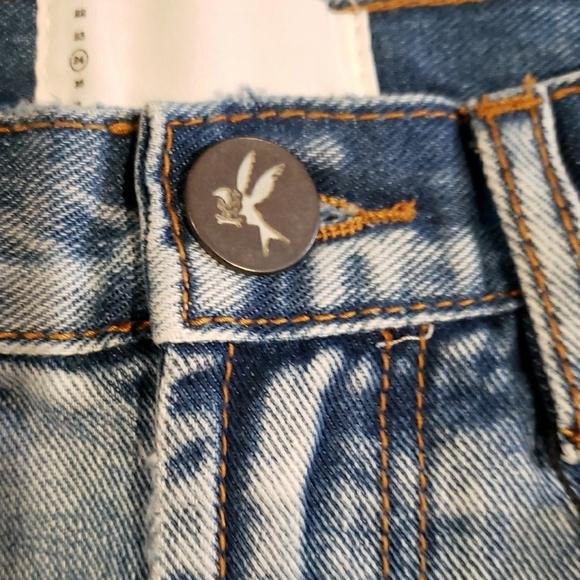 One Teaspoon Denim Blue Trucker Shorts 24 - Picture 4 of 9